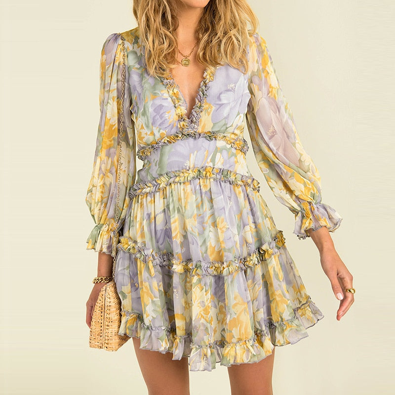 Leichtes - Einfaches bedrucktes Chiffonkleid für dich