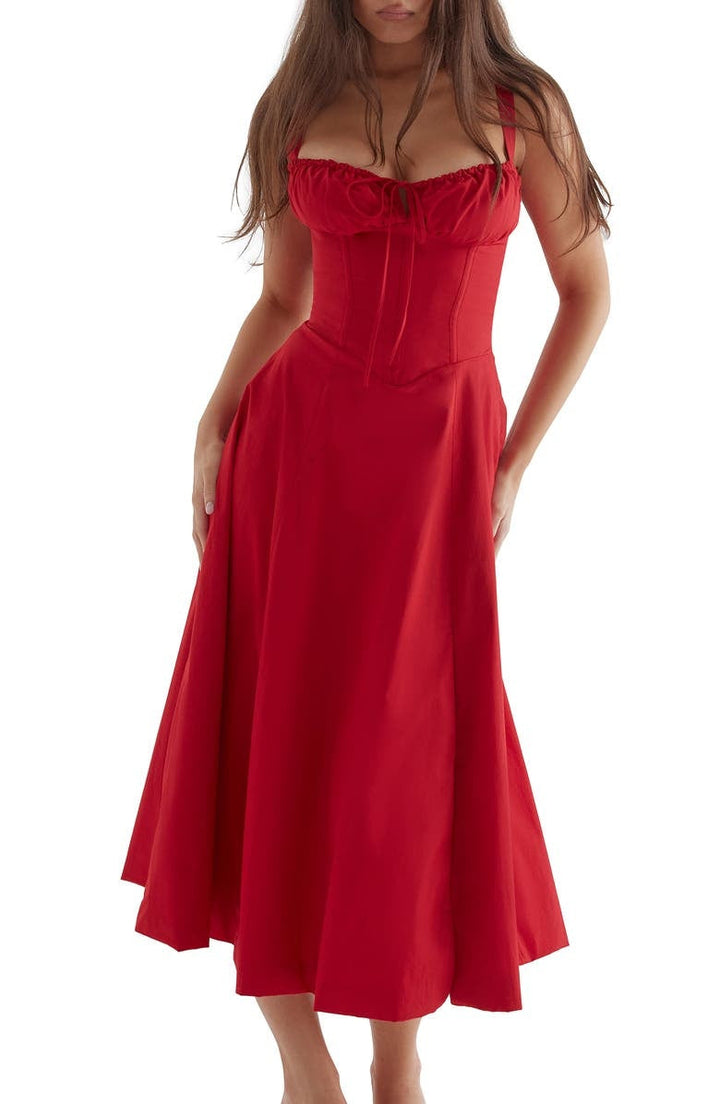 Floral Kleid | Elegant sommer sleeveless Midi Frauenkleid