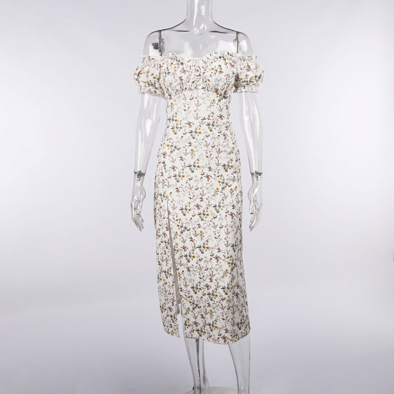 Elegantes Maxikleid mit puffarmel für jeden Anlass