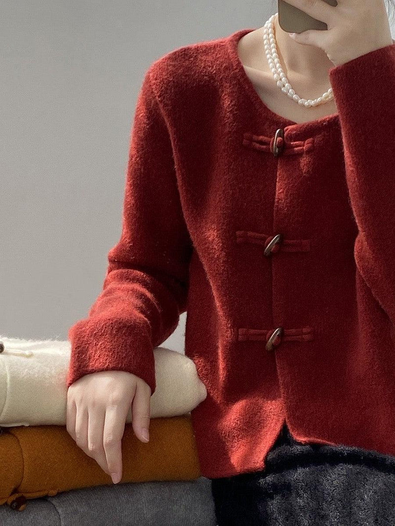 Kennedy – Roter Pullover mit Rundhalsausschnitt
