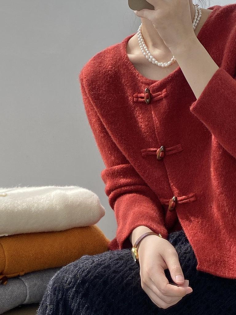 Kennedy – Roter Pullover mit Rundhalsausschnitt
