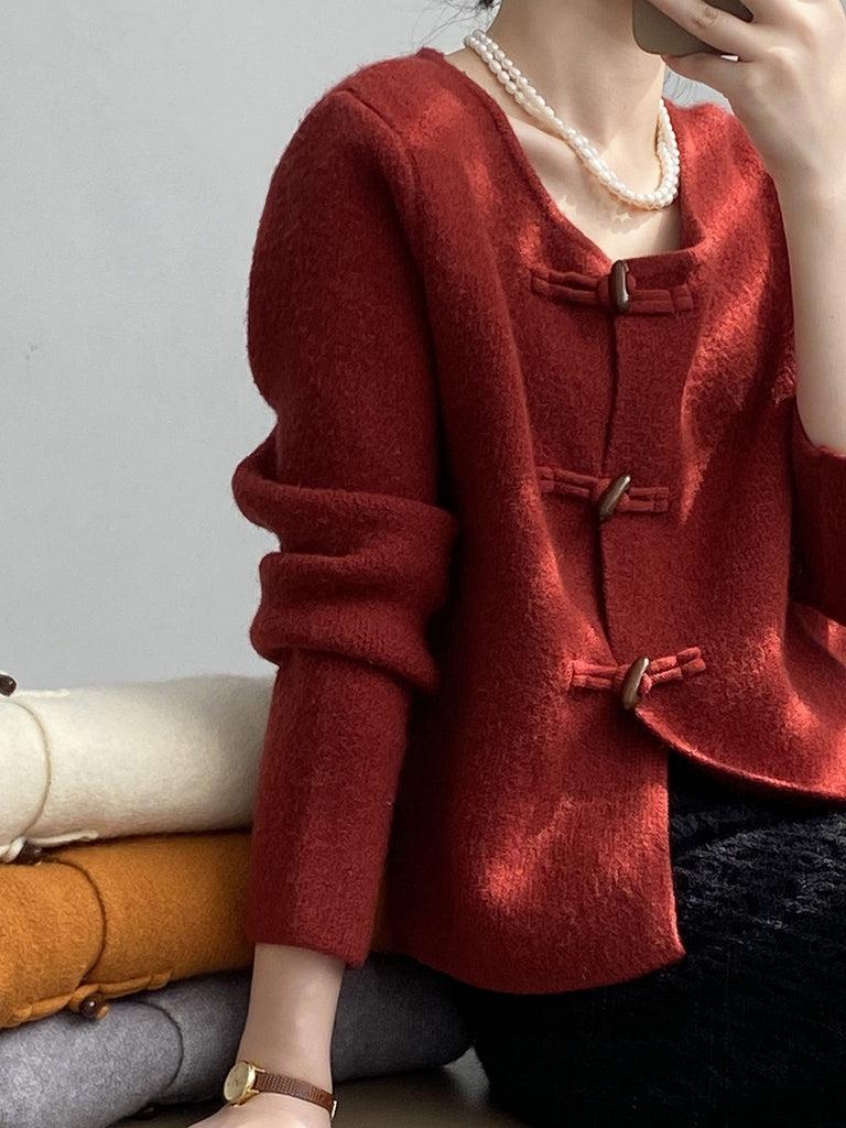 Kennedy – Roter Pullover mit Rundhalsausschnitt