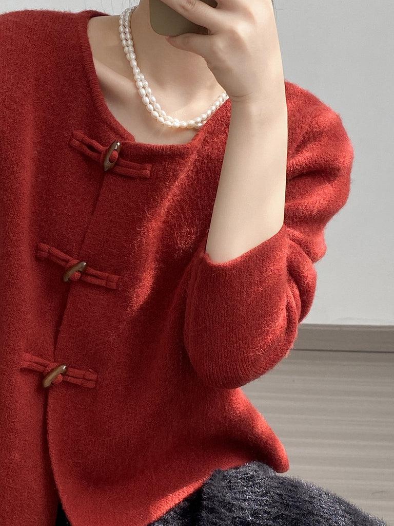 Kennedy – Roter Pullover mit Rundhalsausschnitt