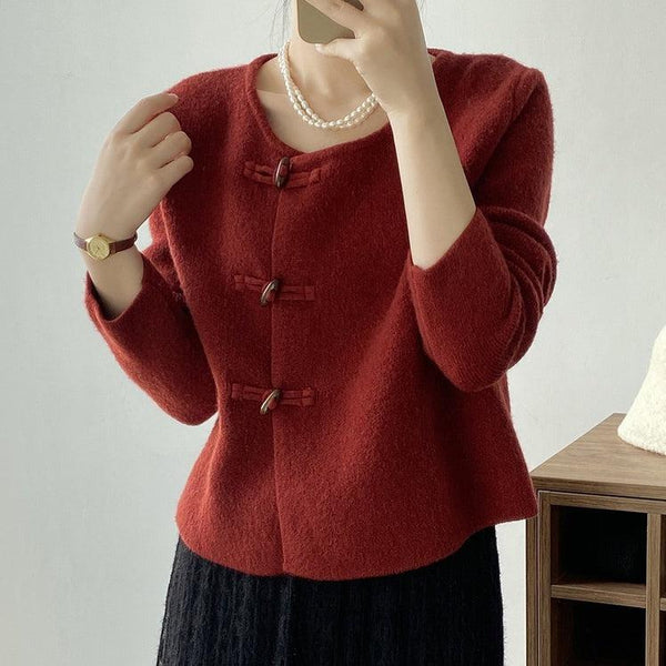 Kennedy – Roter Pullover mit Rundhalsausschnitt