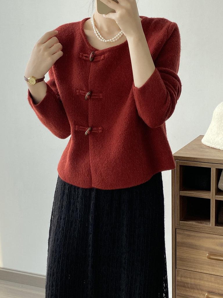 Kennedy – Roter Pullover mit Rundhalsausschnitt
