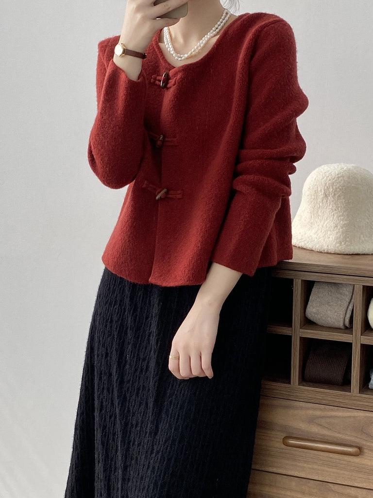 Kennedy – Roter Pullover mit Rundhalsausschnitt