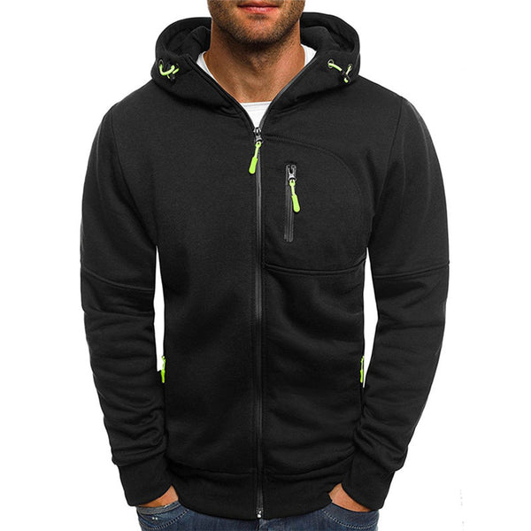 Warmer Herren Hoodie mit Kapuze und Reißverschluss