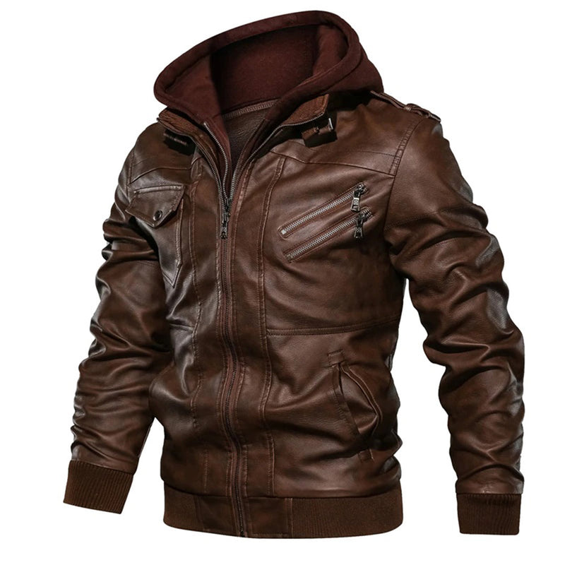 Jacob - Lederjacke mit Kapuze für Herren