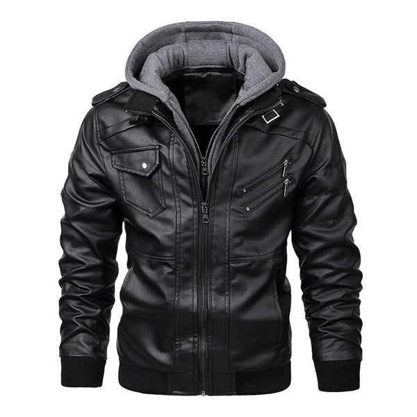 Jacob - Lederjacke mit Kapuze für Herren