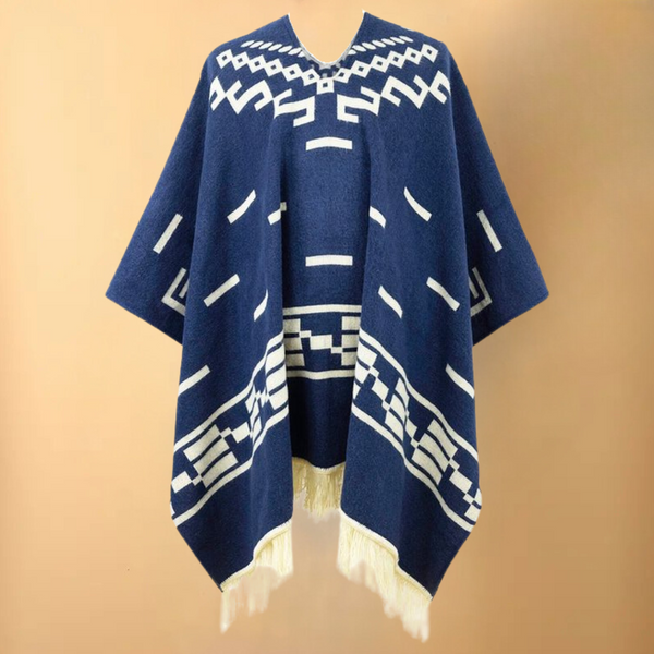 Eleganter Warmer Poncho für Herren