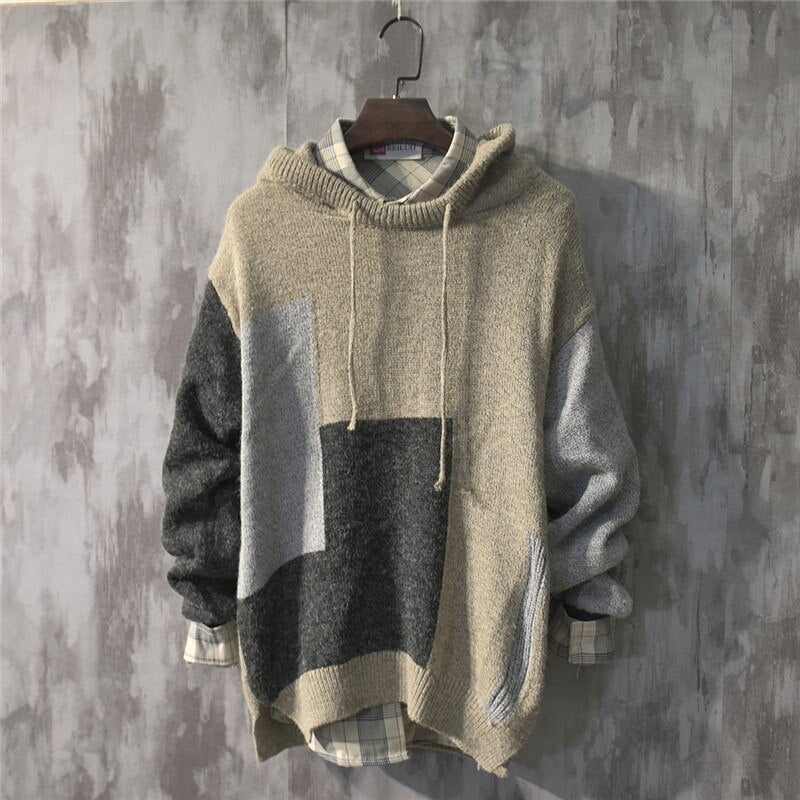 Bunter, bequemer Pullover-Hoodie