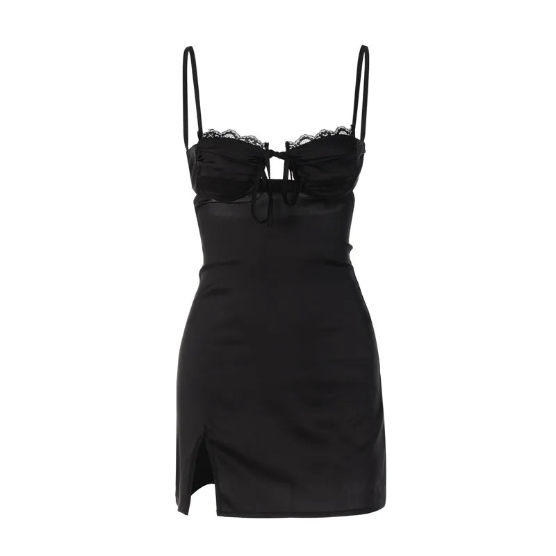 Elegantes Heidi -Spitzen-Minikleid mit Spaghettiträger