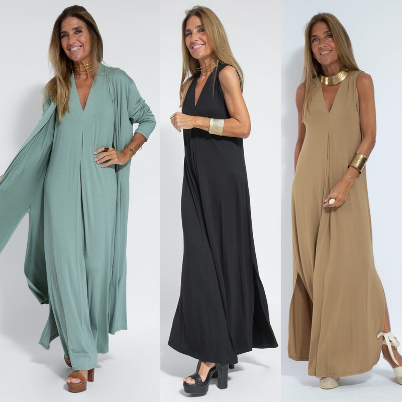 Elegantes Ensemble Mit Figurformendem Kleid Und Weste
