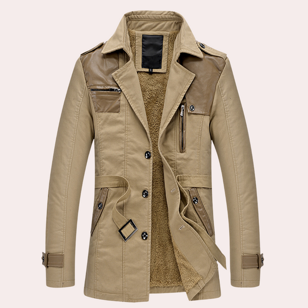Eleganter, warmer Trenchcoat für Männer