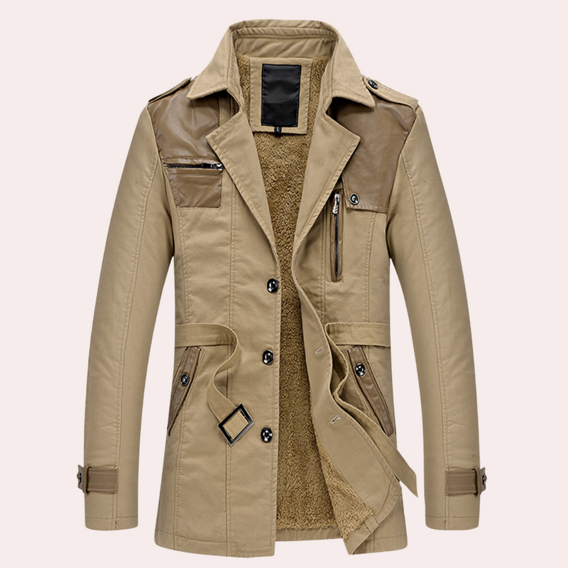 Eleganter, warmer Trenchcoat für Männer