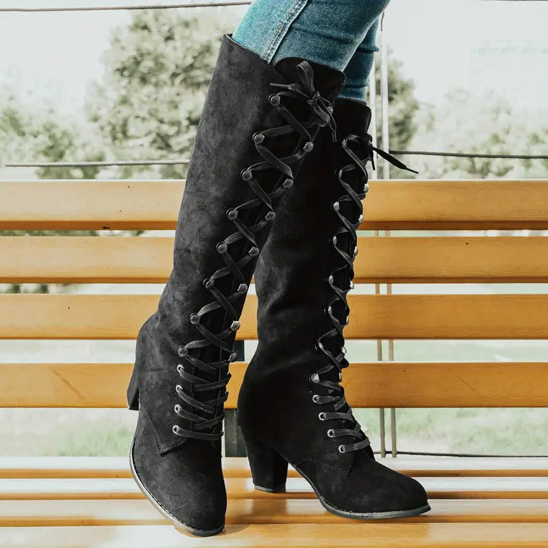 Gisella - Damen Winterfeste Kniehochstiefel