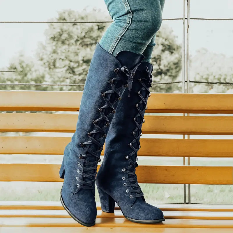 Gisella - Damen Winterfeste Kniehochstiefel