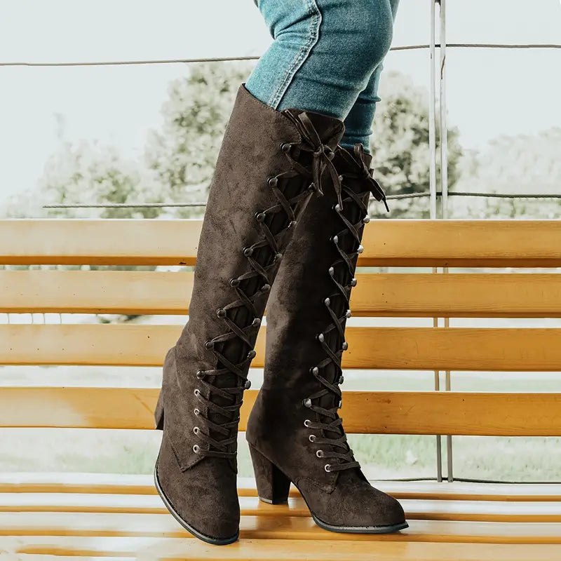 Gisella - Damen Winterfeste Kniehochstiefel
