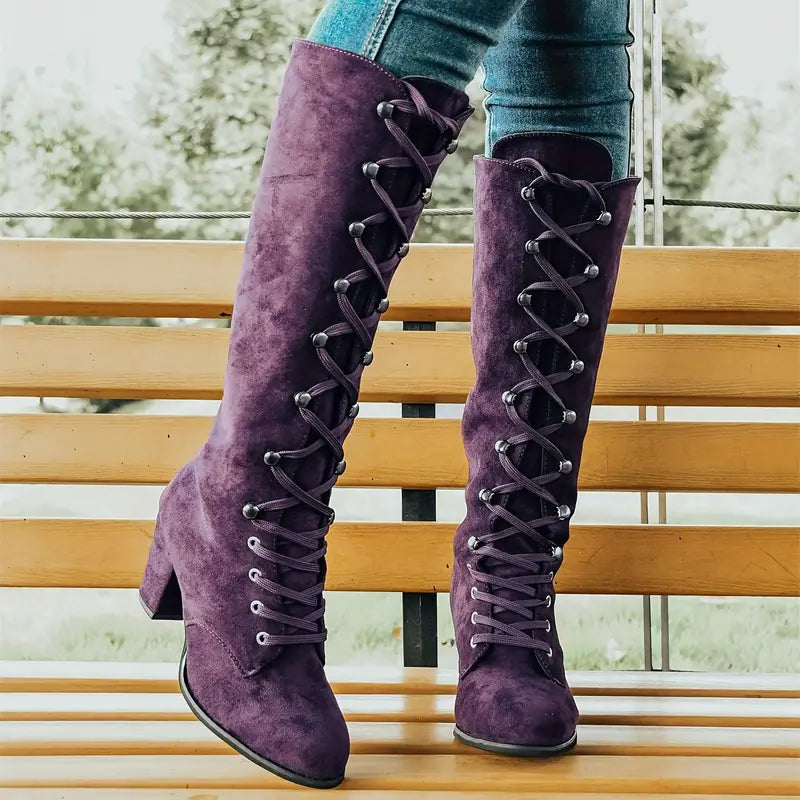Gisella - Damen Winterfeste Kniehochstiefel