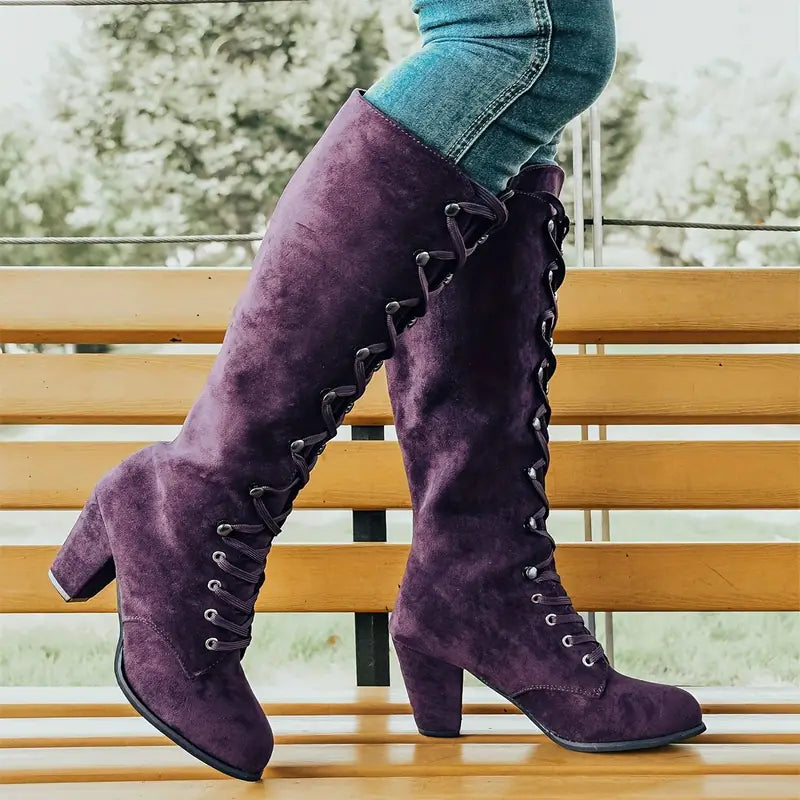 Gisella - Damen Winterfeste Kniehochstiefel