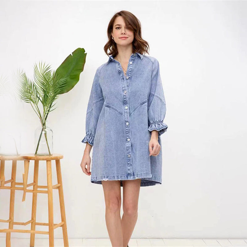 Bequeme Elegante Denim-Kleid für Entspannte Sommertage