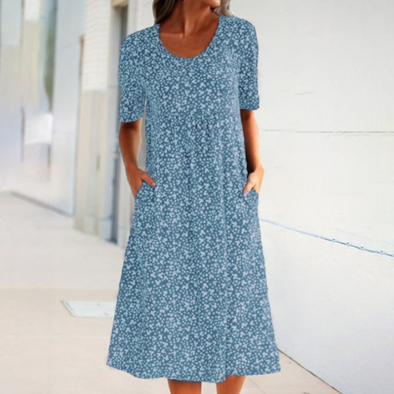 Elegantes und bequemes Blumen-Kleid für den Sommer