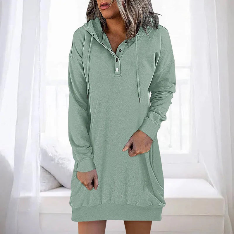 Bequemes, minimalistisches Hoodie Kleid für jeden Anlass