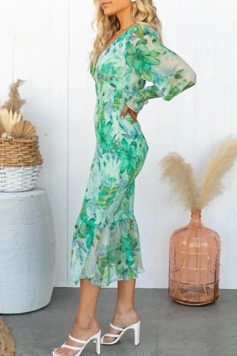 Midikleid mit Blumenmuster