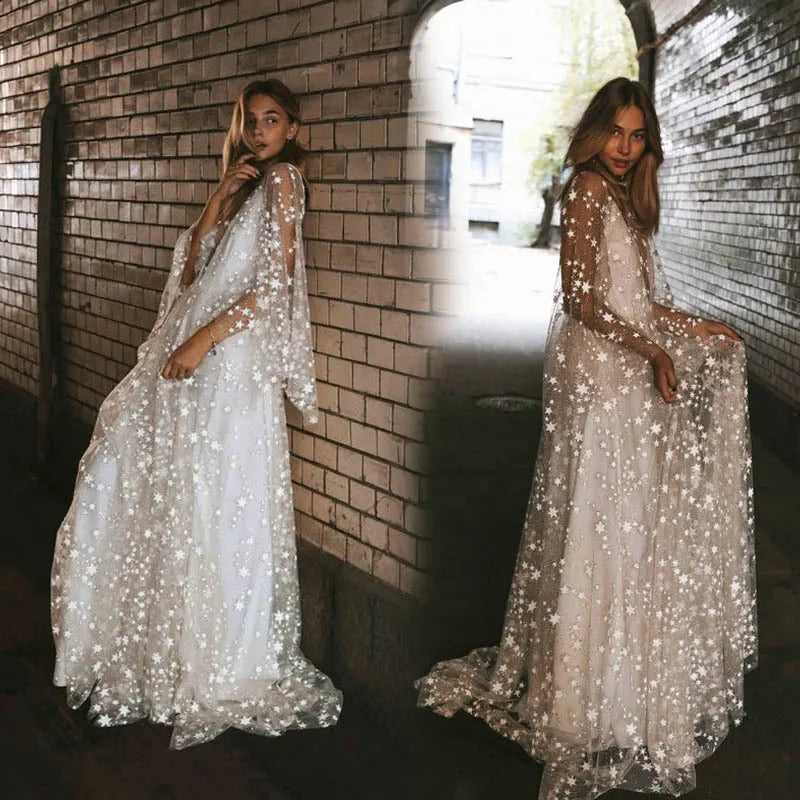 Elegantes Asymmetrisches Langes Kleid V-Ausschnitt