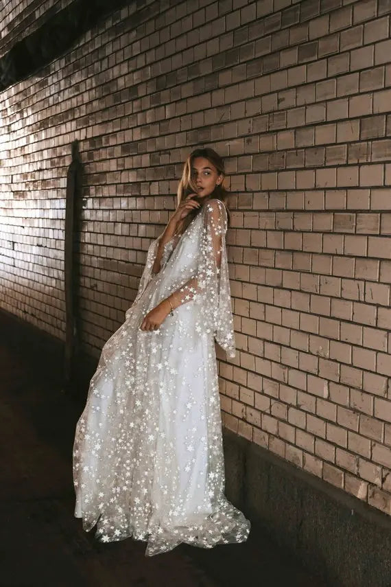 Elegantes Asymmetrisches Langes Kleid V-Ausschnitt