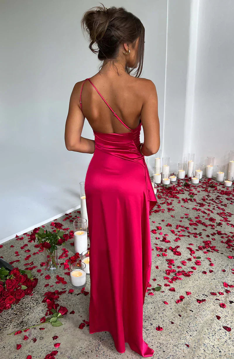 Elegantes Ein-Schulter Maxi-Kleid für Feste