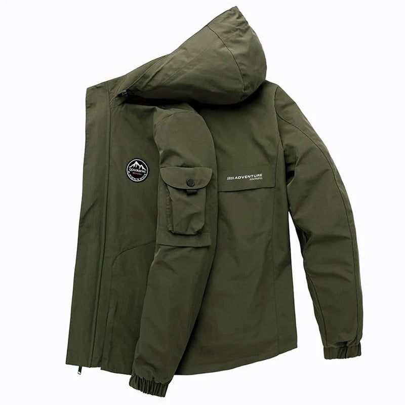 Warme Herren-Bomberjacke mit Kapuze