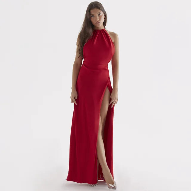 Elegantes Maxikleid mit hohem Schlitz