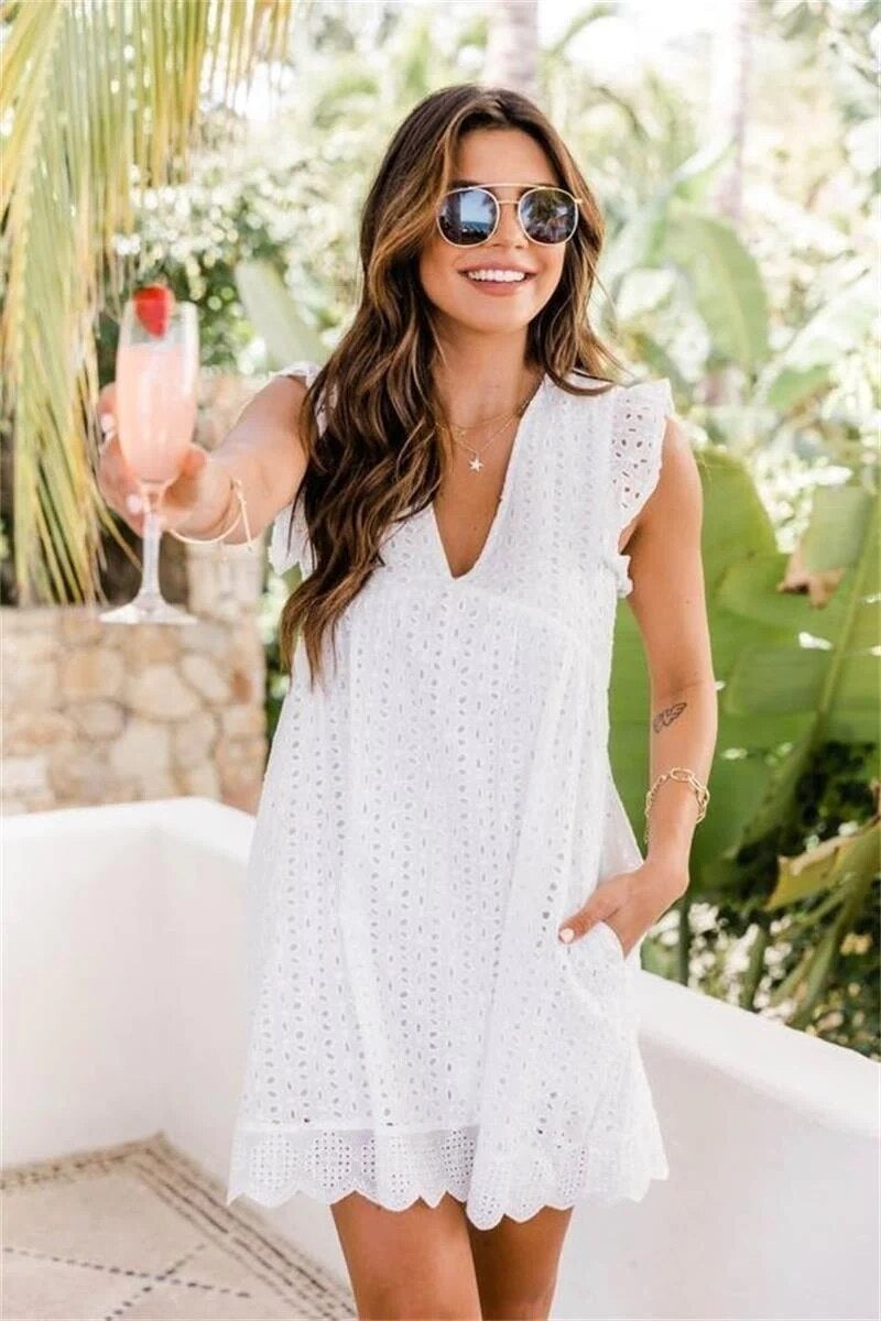 Schickes Heidi -Damen ärmelloses Minikleid für Sommer
