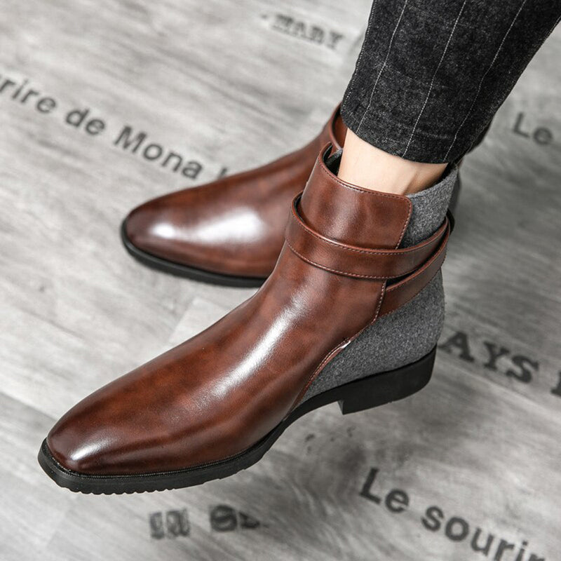 Elegante Herren-Leder-Enkellaarzen