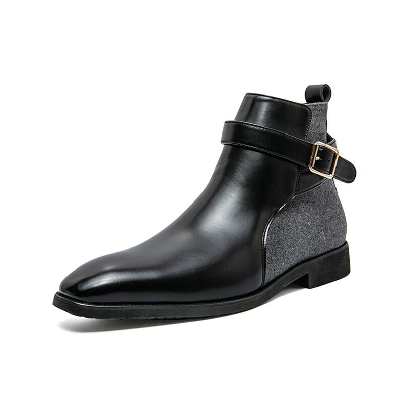 Elegante Herren-Leder-Enkellaarzen