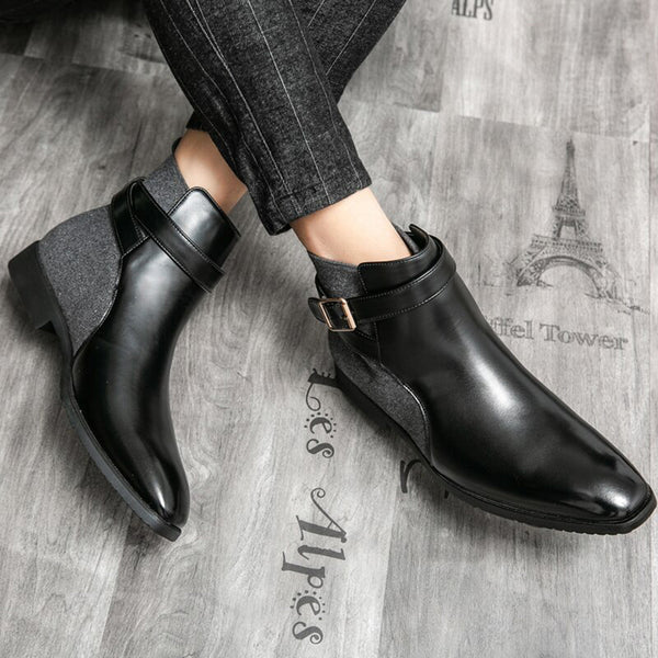 Elegante Herren-Leder-Enkellaarzen