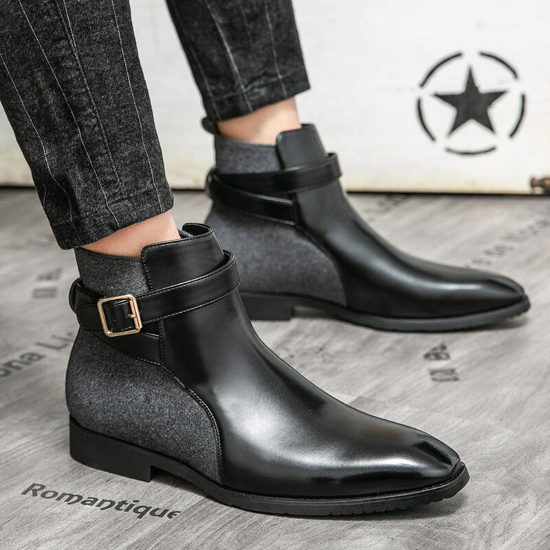 Elegante Herren-Leder-Enkellaarzen