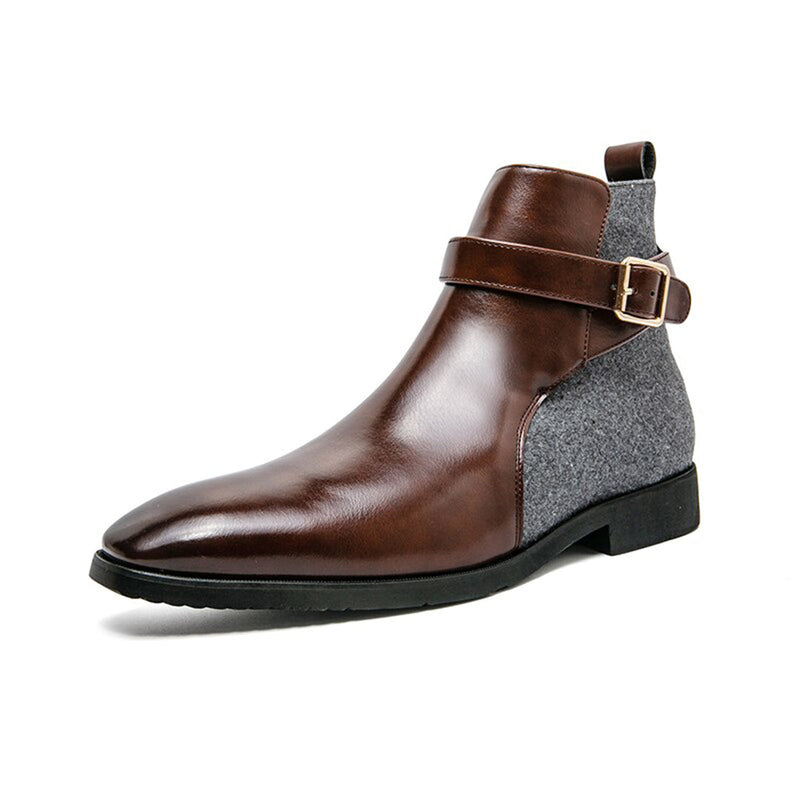 Elegante Herren-Leder-Enkellaarzen