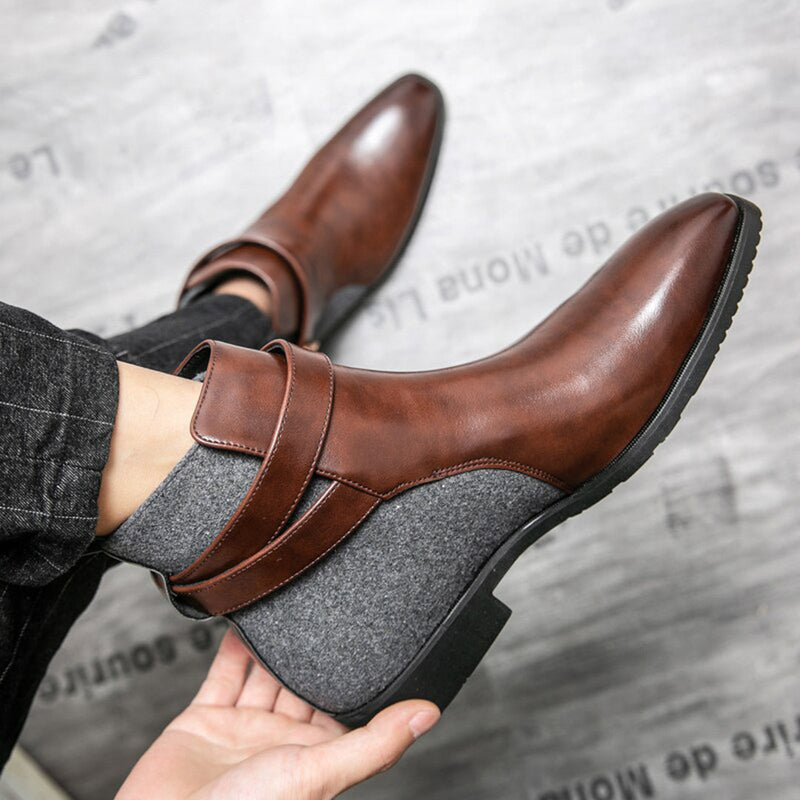 Elegante Herren-Leder-Enkellaarzen