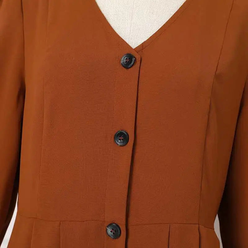 Elegante Damenlange Kleid mit langen Ärmeln