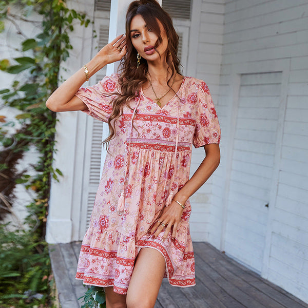 Heidi -Bedrucktes Frisches Sommer Kleid für Dich