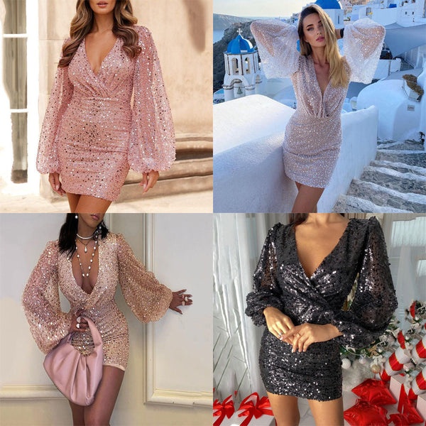 Elegantes Heidi Kurzrockkleid mit Pailletten