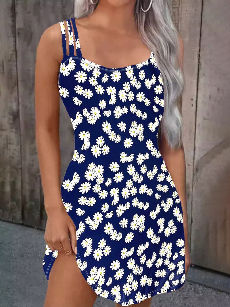 Heidi -Wunderschönes Daisy Blumenmuster Mini-Kleid