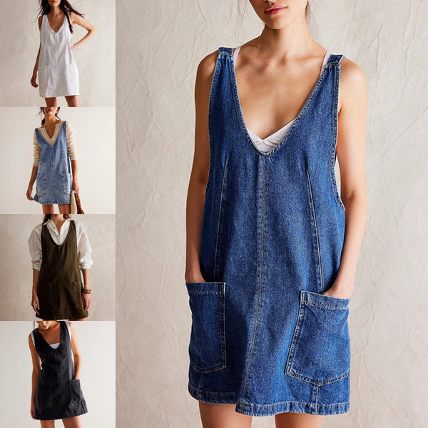 Bequemes Denim Kleid mit Taschen für jeden Tag