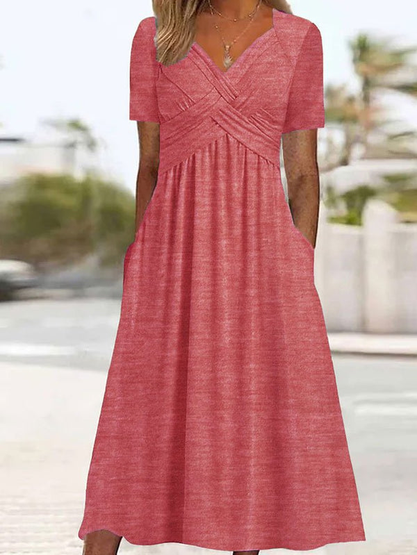 Crossover-Midikleid für stilvolle Ausstrahlung