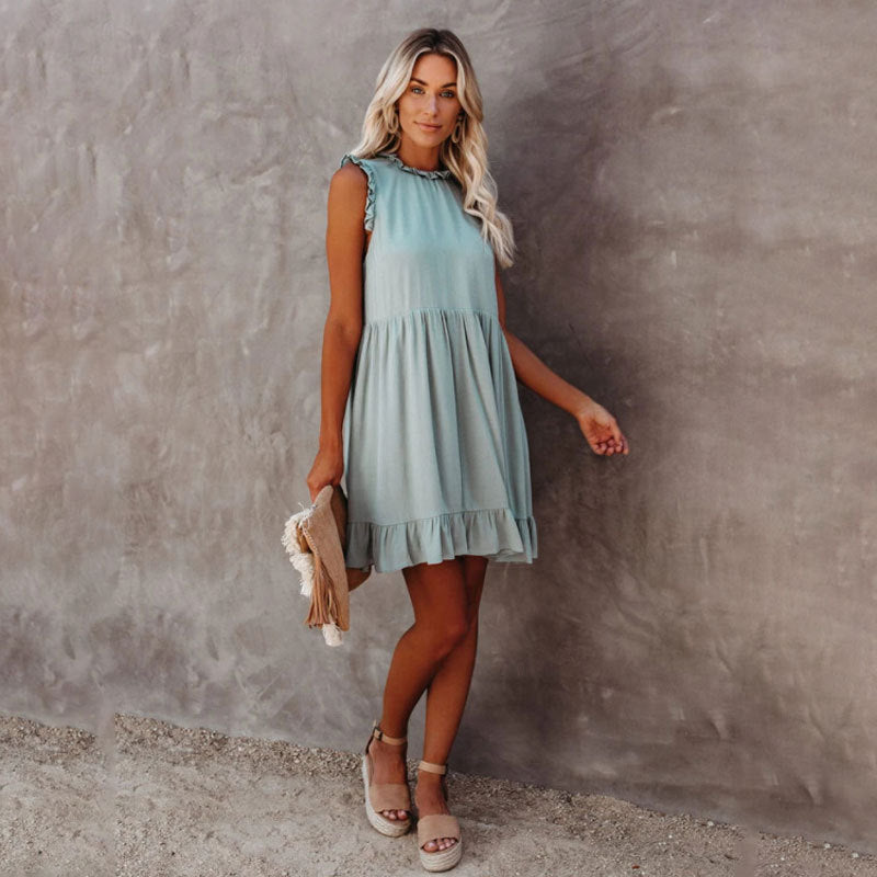 Bequemes Elegantes Heidi Ärmelloses Mini Kleid