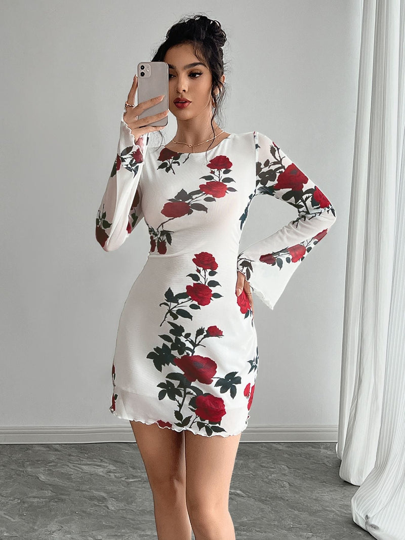 Elegantes Heidi -Flieder Rückenfreies Mini Kleid