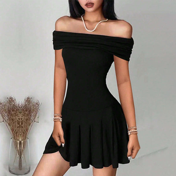 Elegantes Heidi -Schlüsselbein Off-Shoulder Kleid