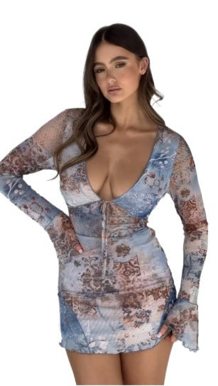 Eleganter Heidi -Tiefes V Sexy Minirock für Damen